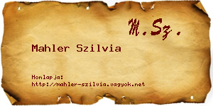 Mahler Szilvia névjegykártya