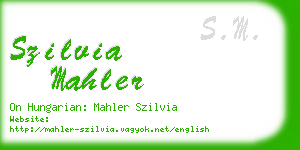 szilvia mahler business card